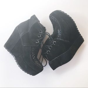 Very Volatile studded black wedge booties